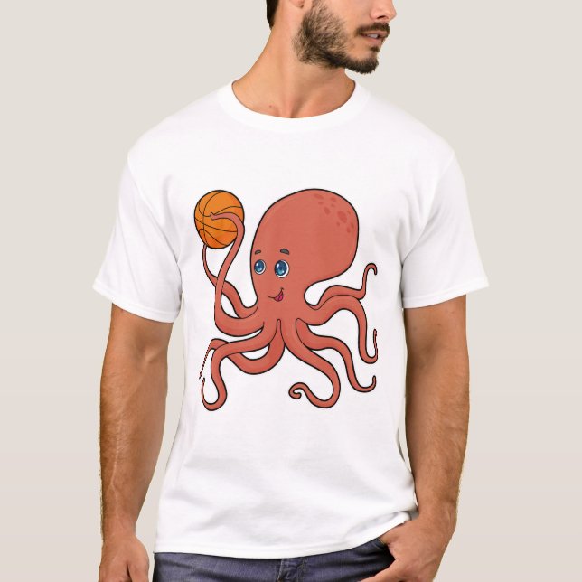 Octopus Basketball-Spieler Basketball T-Shirt (Vorderseite)