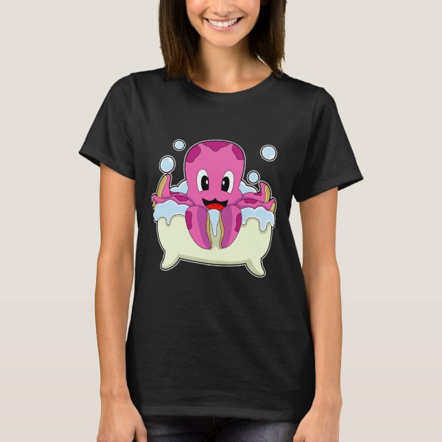 Octopus Bathe Bathtub T-Shirt (Vorderseite)