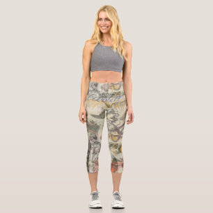 Octopus Beach Antique Coastal Steampunk Capri Leggings