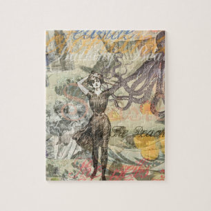 Octopus Beach Antique Coastal Steampunk Puzzle