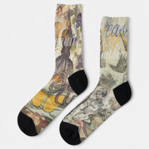 Octopus Beach Antique Coastal Steampunk Socken