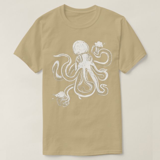 Octopus Beer Tasse Stein Dress Kraken Art Oktoberf T-Shirt (Design vorne)