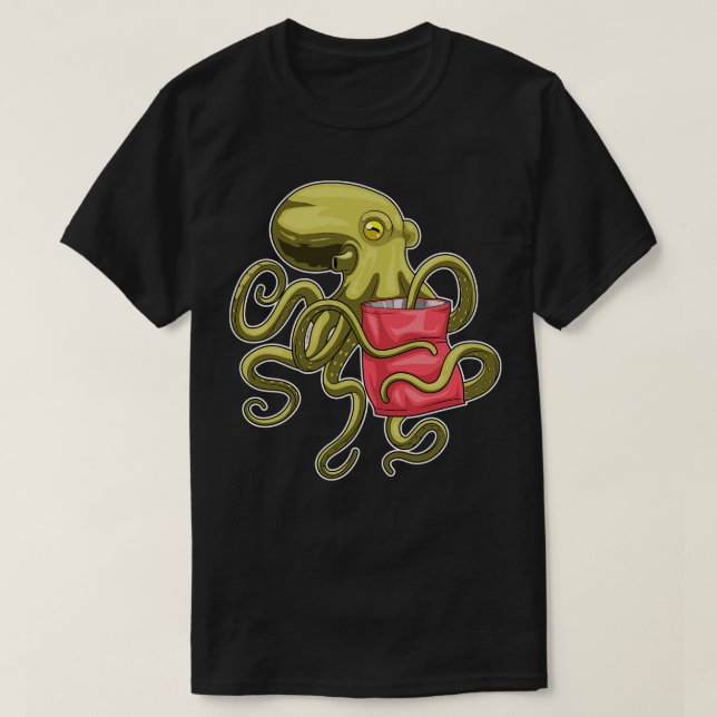 Octopus-Beutel mit Chips T-Shirt (Design vorne)