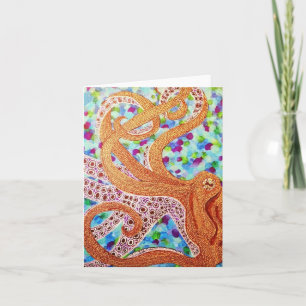 Octopus blank notecard karte