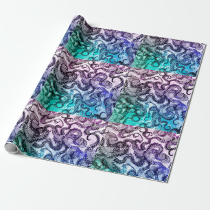 Octopus Blue Geschenkpapier