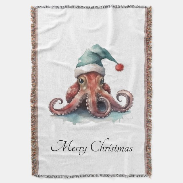 Octopus Christmas Joy, Brauch Decke (Vorderseite Vertikal)