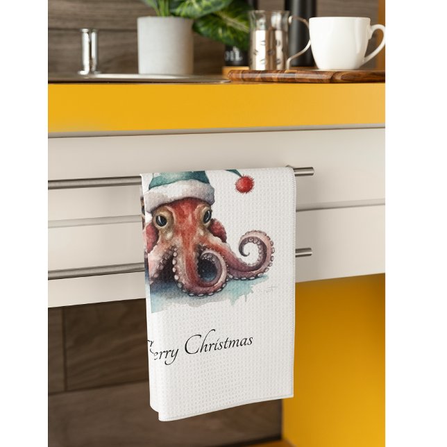 Octopus Christmas Joy, Brauch Geschirrtuch (Von Creator hochgeladen)