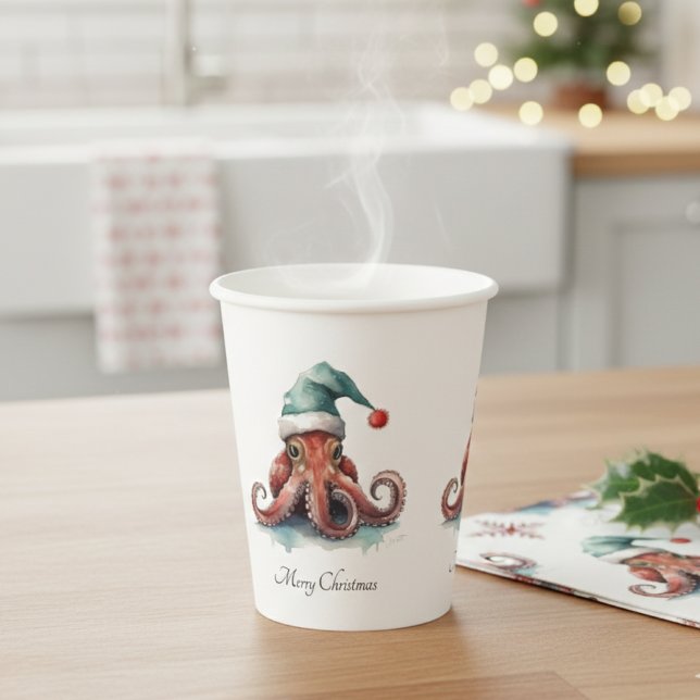 Octopus Christmas Joy, Brauch Pappbecher (Von Creator hochgeladen)