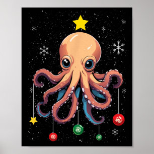 Octopus Christmas Tree Christmas Pajama Niedlich A Poster