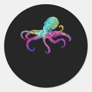 Octopus Colorful Kraken Sea Art Runder Aufkleber