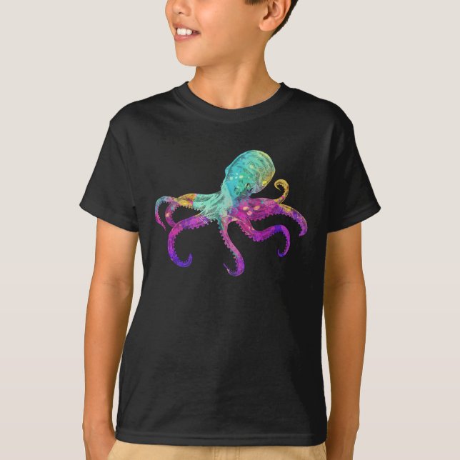 Octopus Colorful Kraken Sea Art T-Shirt (Vorderseite)
