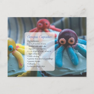 Octopus Cupcakes Rezept Karte Postkarte