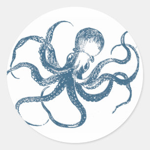 Octopus cyanotype Aufkleber