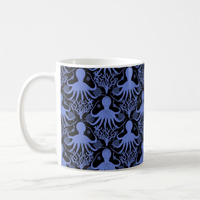 Octopus (dark background) kaffeetasse (Links)