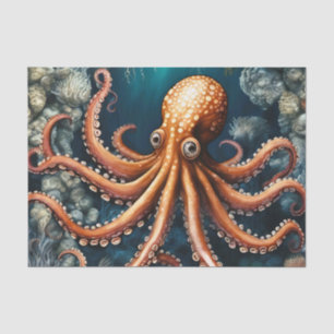 Octopus Deep Blue Seidenpapier