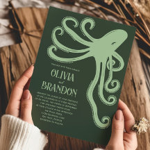 Octopus Deep Sea Stilisierte moderne Hochzeit