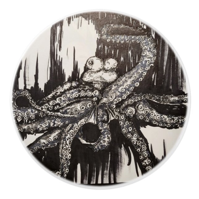 Octopus Drawer Pulls von Samira Sperry Keramikknauf (Vorderseite)