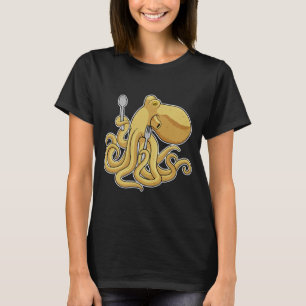 Octopus Eating Spoon Gabel T-Shirt
