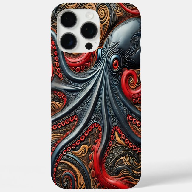 Octopus Elegance: Lebhaftes Design Case-Mate iPhone Hülle (Rückseite)