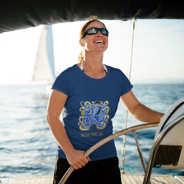 Octopus Elegante Blue Personal T-Shirt (Von Creator hochgeladen)