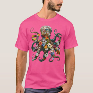 Octopus Floral Blume Tauchgarten und Oce T-Shirt