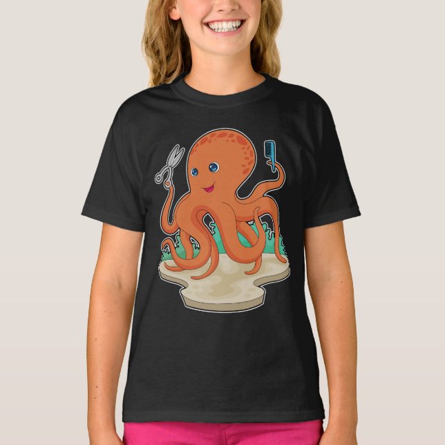 Octopus-Friseurschere T-Shirt (Vorderseite)