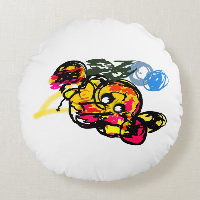 Octopus fun rundes kissen (Vorderseite)