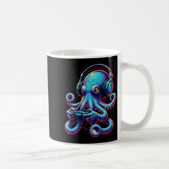 Octopus Gaming Animal Video Games Funny Octopus  Kaffeetasse (Rechts)