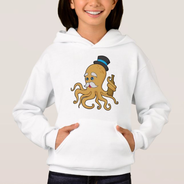 Octopus Gentleman Hat Hoodie (Vorderseite)