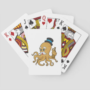 Octopus Gentleman Hat Spielkarten