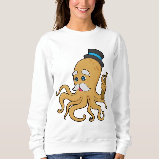 Octopus Gentleman Hat Sweatshirt (Vorderseite)