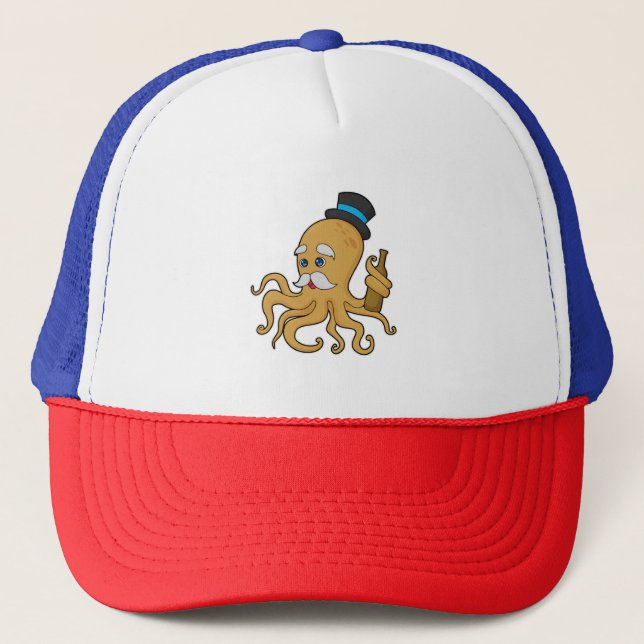 Octopus Gentleman Hat Truckerkappe (Vorderseite)