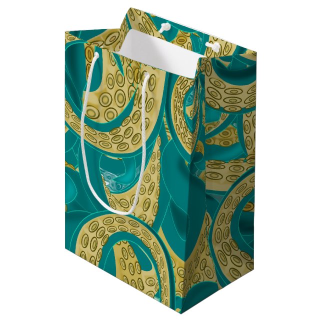 Octopus-Geschenktasche Mittlere Geschenktüte (Vorderseite Schrägansicht)