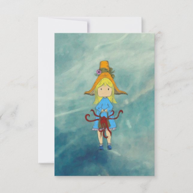 Octopus Girl Karte (Vorderseite)