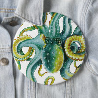 Octopus Green Tentacles Wasserfarben Kunst, Dichtu