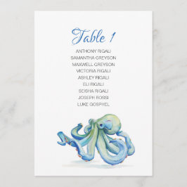 Octopus-Hochzeitstisch für Wasserfarben Einladung