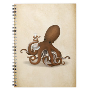 Octopus Holding Chemical Flask Steampunk Science Notizblock