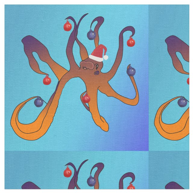Octopus Holiday Design Stoff (Nahaufnahme)