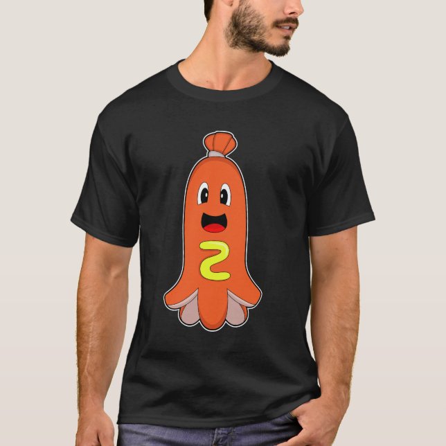 Octopus Hotdog Mustard T-Shirt (Vorderseite)