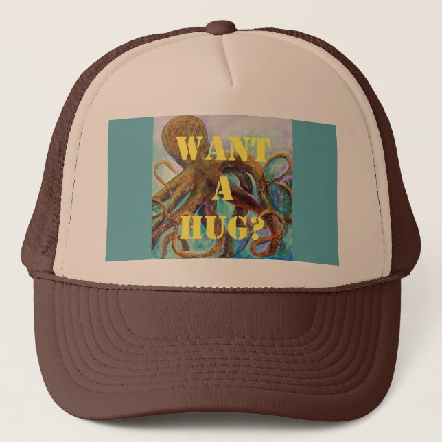 Octopus Hug Trucker Hat Truckerkappe (Vorderseite)