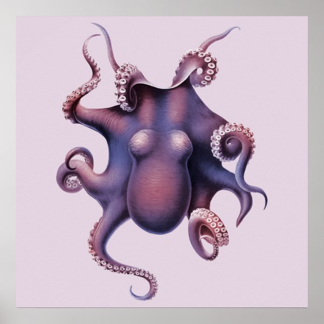 Octopus Illustration Poster (Vorne)