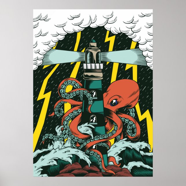 Octopus Illustration Poster (Vorne)