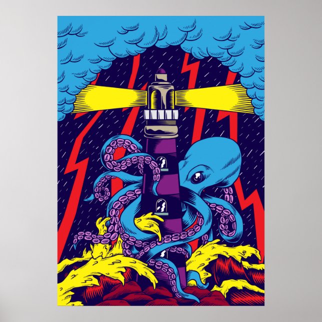 Octopus Illustration Poster (Vorne)