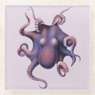 Octopus Illustration Poster Glasuntersetzer