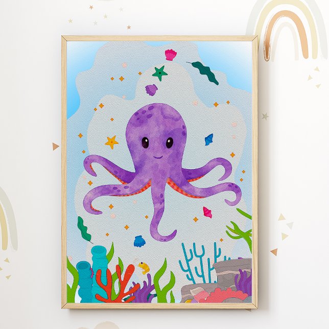 Octopus Kinderzimmer Print Animal Kids Room Poster (Von Creator hochgeladen)