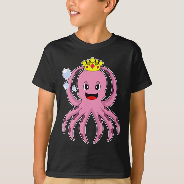 Octopus King Crown T-Shirt (Vorderseite)