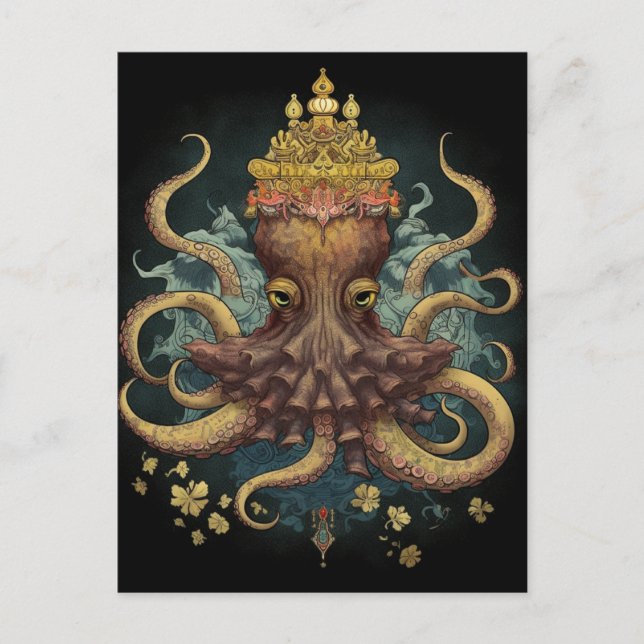 Octopus King Postkarte (Vorderseite)