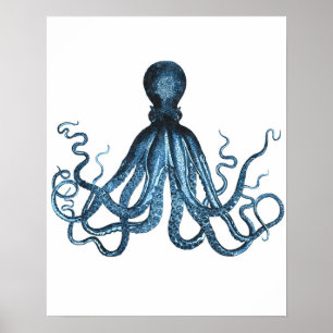 Octopus kraken Meeres-Strand nautische Küste Poster