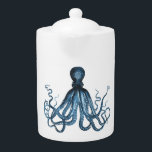 Octopus kraken nautischer Küstenstrand<br><div class="desc">Ein modernes nautisches Oktopus-blaues Muster. Eine Reihe von modernen Design, um Ihre Zuhause, Kinderzimmer oder Büro zu dekorieren. Ein stilvolles Akzent für einen Hütte- oder Strandbereich. Gut für sich selbst oder als Geschenk! Trendy, Glamour, kühn. Sehen Sie in meinem Shop für weitere Artikel mit diesem Bild. Wenn Sie ein Design...</div>