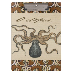 Octopus Kraken Vintag Illustration Klemmbrett